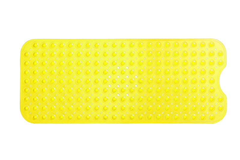 Tike Smart Extra-Long Non-Slip Bathtub & Shower Mat 39â€x16â€ (Smooth/Non-Textured Tubs Only) Safe, Clean, Machine-Washable, Superior Grip&Drainage, Vinyl, Transparent Light Yellow - Image 2